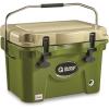 Guide Gear Insulated Hard Cooler, for Outdoor, Camping, Hunting, Keep Beverages and Drinks Chilled, Dry-Ice Compatible, Made in USA(Tan/Green)