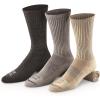 Guide Gear Lightweight Performance Crew Socks for Men and Women, Outdoor, Hiking, Running, Walking, Trekking, Sports, 3 Pairs(Black/Gray/Oatmeal)