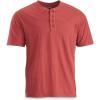 Guide Gear Men’s Henley Short Sleeve Tee Shirt; for Casual Outdoor Activities(Earth Red)