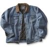 Guide Gear Men’s Quilt-Lined Denim Jacket 2.0; Cotton Button Down Cowboy Jean Coat(Medium Stonewash)
