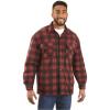 Guide Gear Men’s Sherpa-Lined CPO Shirt Jacket Fleece Long Sleeve Hunting Shirts(Maroon/Black Buffalo Plaid)