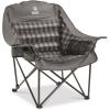 Guide Gear Oversized Extra Large Padded Camping Chair, Portable, Folding, Large Camp Lounge Beach Chairs for Outdoor, Adults, Men and Women, Heavy-Duty 400 Pound Capacity, with Cup Holder Red Plaid(Gray Plaid)