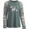 Guide Gear Women’s Pajama for Women, Long Sleeve Women’s Sleepwear, Pajama Shirt for Ladies, Loungewear Shirt(Pine Moose Fairisle)