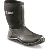 Guide Gear Women’s Waterproof Rubber Boots Mid Bogger Rainboots, Garden, Mud, Farm, Fishing Shoes(Black)