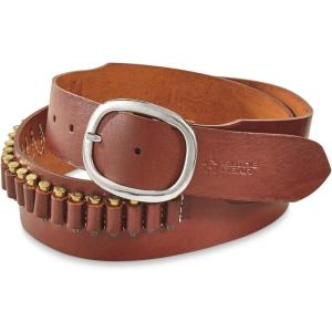 Guide Gear 20 Loop Cartridge Belt Slide for Men, Leather, Western-Style, .17 HMR/.22LR(Brown)