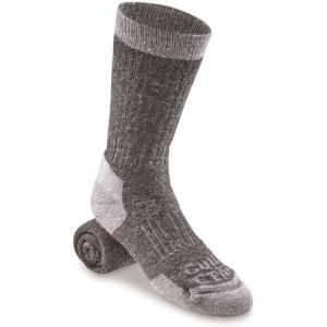 Guide Gear Camping Hiking Work Cushioned Socks for Men and Women, Lifetime Heavyweight with NanoGLIDE, 3 Pairs(Gray)
