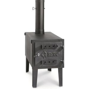 Guide Gear Large Outdoor Wood Burning Stove Portable with Chimney Pipe for Cooking, Camping, Tent, Hiking, Fishing, Backpacking