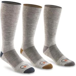 Guide Gear Lightweight Boot Socks, Merino Wool Socks, Hiking Socks, 3 Pairs(Gray Heather)