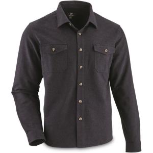 Guide Gear Long Sleeve Cotton Chamois Shirt; for Working, Hunting or Casual Wear for Men(Navy)