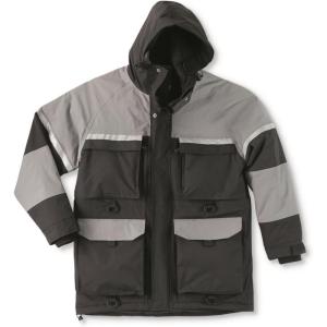 Guide Gear Men’s Barrier 2.0 Waterproof Insulated Parka; Ice Fishing Jacket, Breathable, Waterproof and Heavy-Duty(Black)