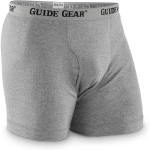 Guide Gear Mens Boxer Shorts Cotton Underwear Briefs 6 Pack with Elastic Waistband(Gray)