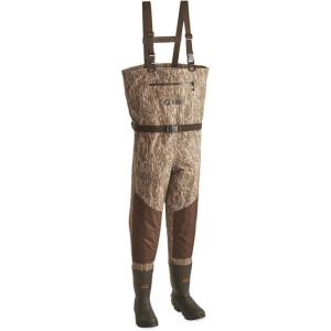 Guide Gear Men’s Breathable Hunting Chest Waders with Boots, Camo with 800-Gram Insulation, Stout Sizes(Mossy Oak Bottomland)