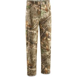 Guide Gear Men’s Camo Hunting Pants Insulated, Camouflage Lined Jeans Relaxed Fit(Realtree Edge)