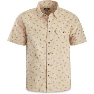 Guide Gear Men’s Crankbait Print Short Sleeve Button Up Shirt; for Casual Fishing(Oatmeal Crank Bait)