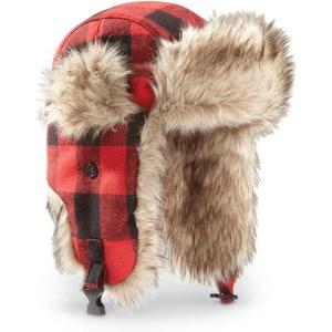 Guide Gear Men’s Faux Fur Trapper Hat with Ear Flaps, Warm Winter Ushanka Eskimo Trooper Aviator Russian Snow Hunting Hats(Buffalo Plaid)