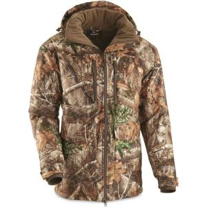 Guide Gear Men’s Guide Dry Steadfast Insulated Parka; Hunting Clothing, Camo Jacket(Realtree Edge)