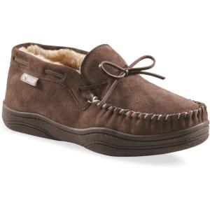 Guide Gear Men’s Moccasin Slippers Suede Chukka, Indoor and Outdoor Bedroom House Slippers(Rootbeer)