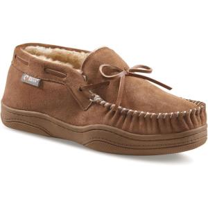 Guide Gear Men’s Moccasin Slippers Suede Chukka, Indoor and Outdoor Bedroom House Slippers(Spice)