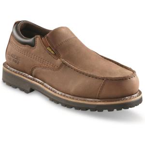 Guide Gear Men’s Rugged Timber Waterproof Slip-On Shoes; Moisture Wicking Insoles, Casual Footwear(Canteen Brown)