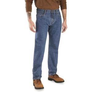 Guide Gear Men’s Straight Leg Stretch Jeans; Pants for Working, Hunting or Casual Wear(Medium Wash)