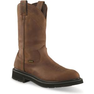 Guide Gear Men’s Western Work 2.0 Waterproof Work Boots; Cowboy Rodeo Work Boots Leather Waterproof Footwear(Distressed Brown)