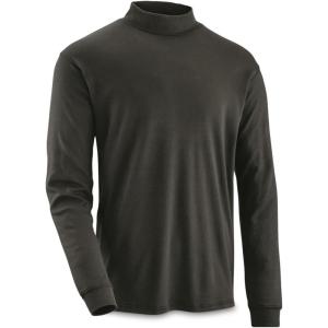 Guide Gear Mock Turtleneck Long-Sleeve Tee; Shirt for Working, Hunting or Casual Wear for Men(Black)