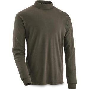 Guide Gear Mock Turtleneck Long-Sleeve Tee; Shirt for Working, Hunting or Casual Wear for Men(Dark Green)