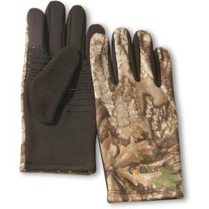 Guide Gear Stretch Fleece Touch Gloves; Hunting Camo Clothing(Realtree Apx)