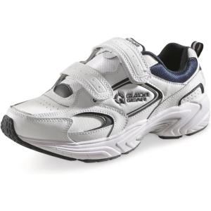 Guide Gear Walking Shoes for Men Hook-and-Loop, Comfortable Shoes for Work, Casual, Working(White/Navy)