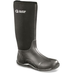 Guide Gear Women’s High Bogger Waterproof Rubber Hunting Work Rain Boots 14”, 5mm Neoprene Top(Black)