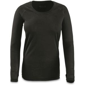 Guide Gear Women’s Lightweight Base Layer Workout Top, Compression Shirt, Long Sleeve Workout Shirts for Women(Black)