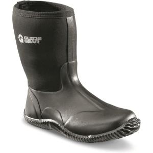 Guide Gear Women’s Waterproof Rubber Boots Mid Bogger Rainboots, Garden, Mud, Farm, Fishing Shoes(Black)