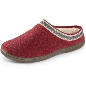 Guide Gear Women’s Wool Clog House Slippers, Indoor and Outdoor, Ladies Bedroom Slippers(Burgundy)