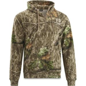 Sportsman’s Guide Quarter-Zip Pullover Camo Hoodie; Outdoors Sweatshirt for Hunting, Camping, Fishing or Working(Country Roots Camo)