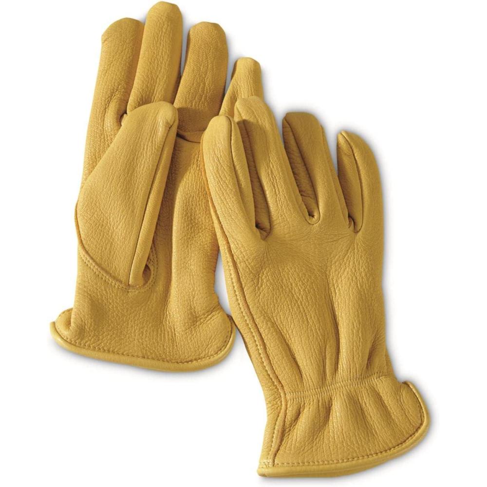image:imageGuide Gear Mens Deerskin Leather Work Gloves Insulated Thinsulate 40 GramNatural