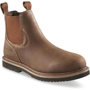 Guide Gear Slip On Work Boots For Men Field Series Romeo(Brown)