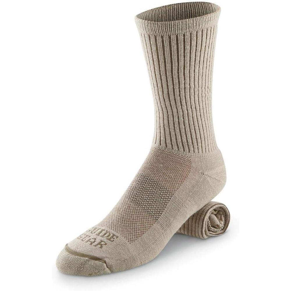 image:imageGuide Gear Lightweight Performance Crew Socks for Men and Women Outdoor Hiking Running Walking Trekking Sports 1 PairOatmeal