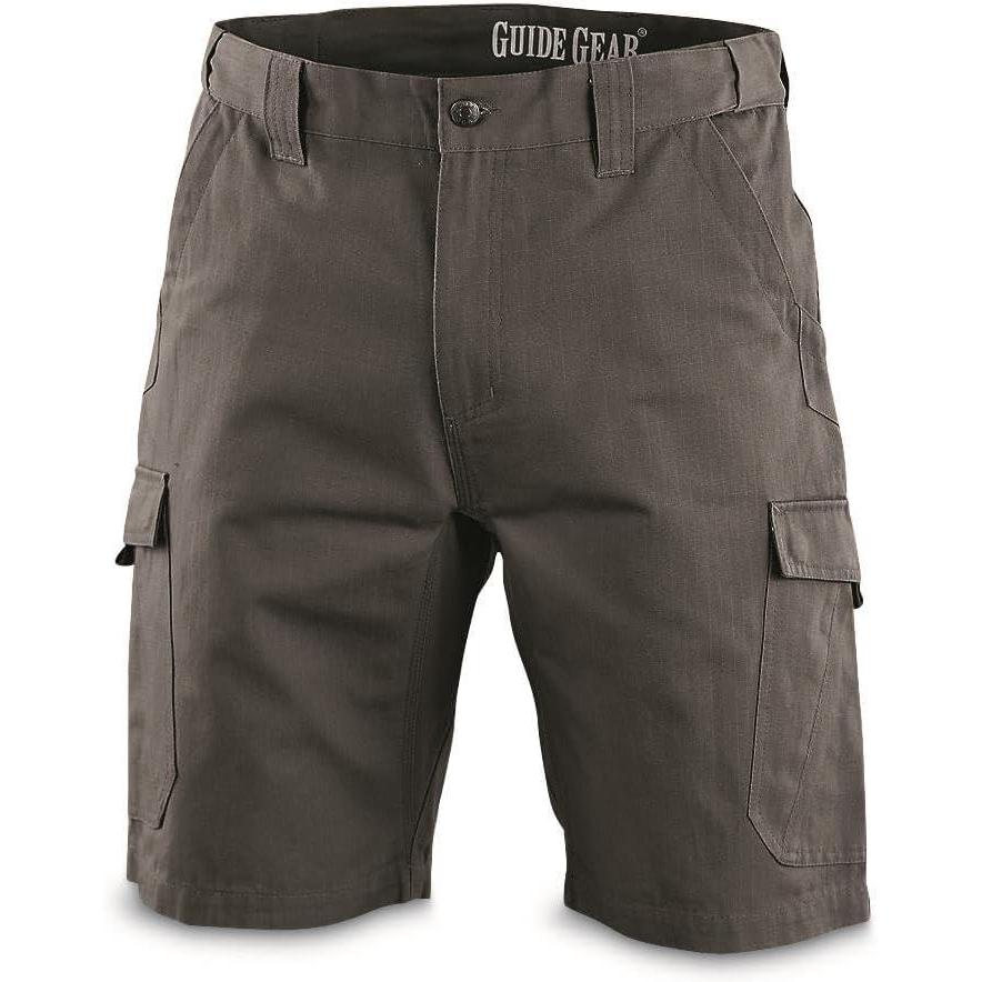 image:imageGuide Gear Mens Cargo Shorts Heavy Duty Cotton Ripstop  for Casual Hiking SummerGraphite Gray