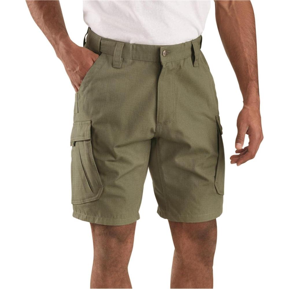 image:imageGuide Gear Mens Cargo Shorts Heavy Duty Cotton Ripstop  for Casual Hiking SummerMoss