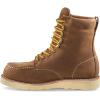 Guide Gear 8” Wedge Moc Toe Waterproof Work Boots for Men, Leather Construction Mid-High Shoes, Moisture-Wicking Lining(Brown)
