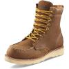 Guide Gear 8” Wedge Moc Toe Waterproof Work Boots for Men, Leather Construction Mid-High Shoes, Moisture-Wicking Lining(Brown)
