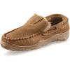 Guide Gear Suede Men’s Fur-Lined Suede Moccasin Slippers Indoor Outdoor Bedroom House Shoes(Cinnamon)