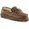 Guide Gear Double-Face Shearling Mens Moccasin Slippers, Leather, Fur-Lined Warm, Slip-On, Pull-On Lounge Shoes, Bedroom House Slippers, Indoor and Outdoor(Brown Bomber)