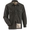 Guide Gear Solid Sherpa Lined Fleece CPO Long Sleeve Shirt Jacket; for Work, Hunting or Casual Wear for Men(Black)
