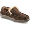 Guide Gear Suede Men’s Fur-Lined Suede Moccasin Slippers Indoor Outdoor Bedroom House Shoes(Chocolate)