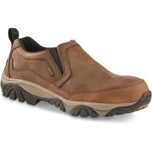 Guide Gear Arrowhead II Men’s Leather Waterproof Slip-on Loafers Non-Slip Breathable Lightweight Shoes for Hiking, Walking, Outdoor, Casual, Work, Dress(Distressed Brown)