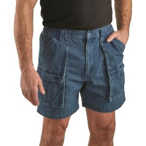 Guide Gear Cargo Shorts for Men Wakota – Casual and Cotton 6 Inch Inseam Shorts(Denim)