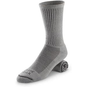 Guide Gear Lightweight Performance Crew Socks for Men and Women, Outdoor, Hiking, Running, Walking, Trekking, Sports, 1 Pair(Gray)