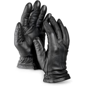 Guide Gear Men’s Black Leather Gloves, Cashmere Lined Lamb Leather Winter Gloves, Driving Gloves for Men