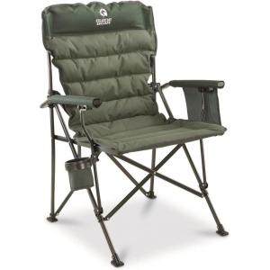Guide Gear Oversized XL Comfort Padded Mammoth Camping Chair; Includes Carry Bag, Portable, Folding, Large Camp Lounge Chairs for Outdoor, Adults, Men and Women, Heavy-Duty 500-Pound Capacity Gray(Green)